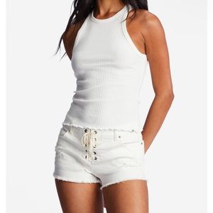 Lite Hearted White Denim Shorts Billabong